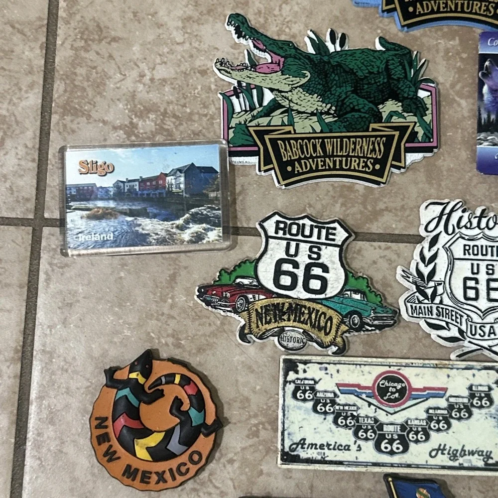 Vintage 80s 90s Fridge Magnet Lot of 22 - Route 66 USA Travel Souvenir Collect